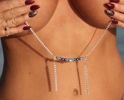 Blue Bead Nipple Chain