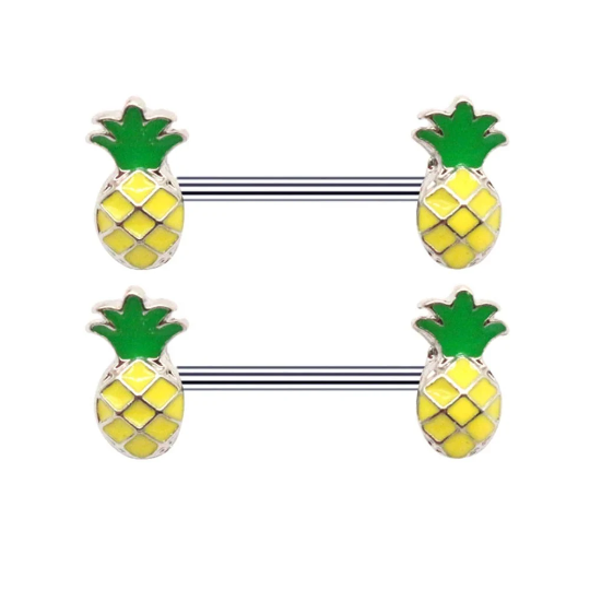 Pineapple nipple barbells